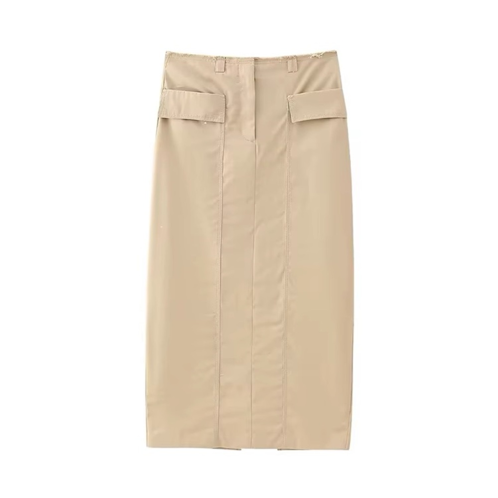 Zara Tan Midi Skirt
